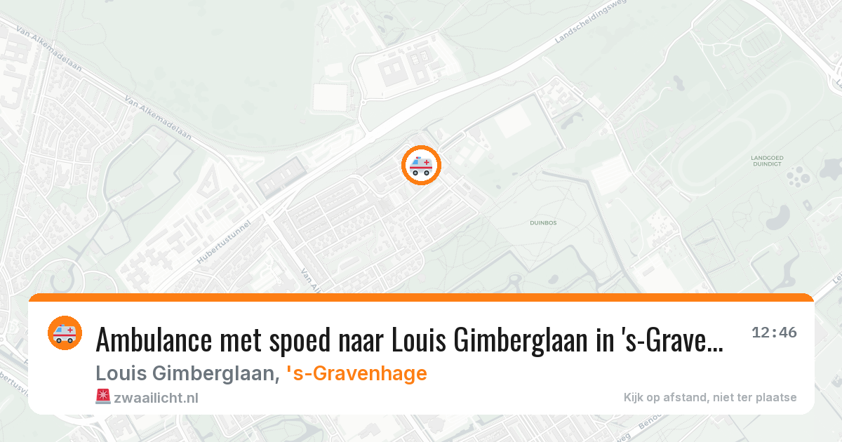 Ambulance met spoed naar Louis Gimberglaan in 's-Gravenhage — 23 mrt 2026