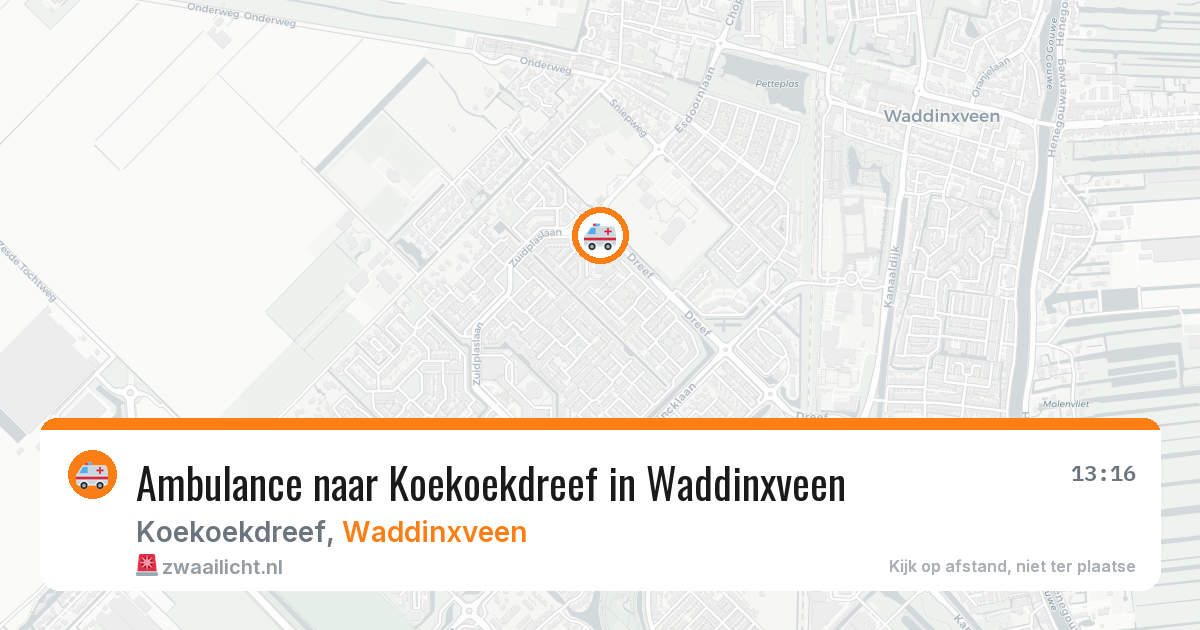Ambulance naar Koekoekdreef in Waddinxveen — 10 aug 2026