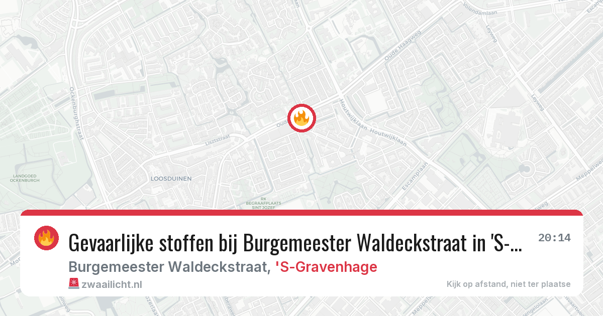 Gevaarlijke stoffen bij Burgemeester Waldeckstraat in 'S-Gravenhage — 14 jun 2026