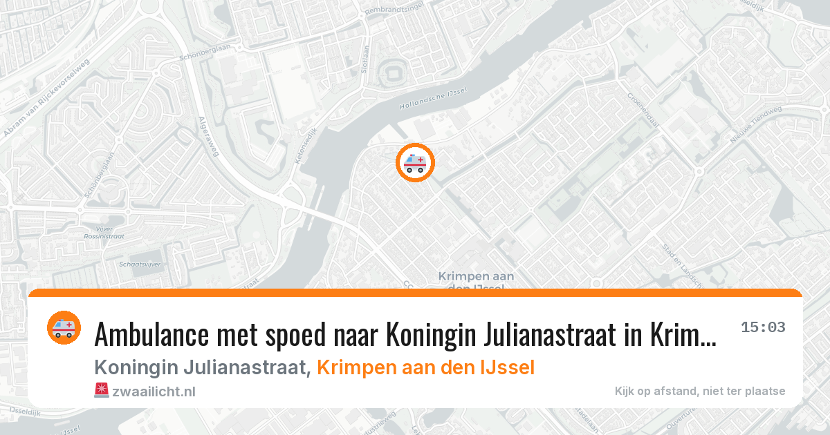 Ambulance met spoed naar Koningin Julianastraat in Krimpen aan den IJssel — 23 mei 2026