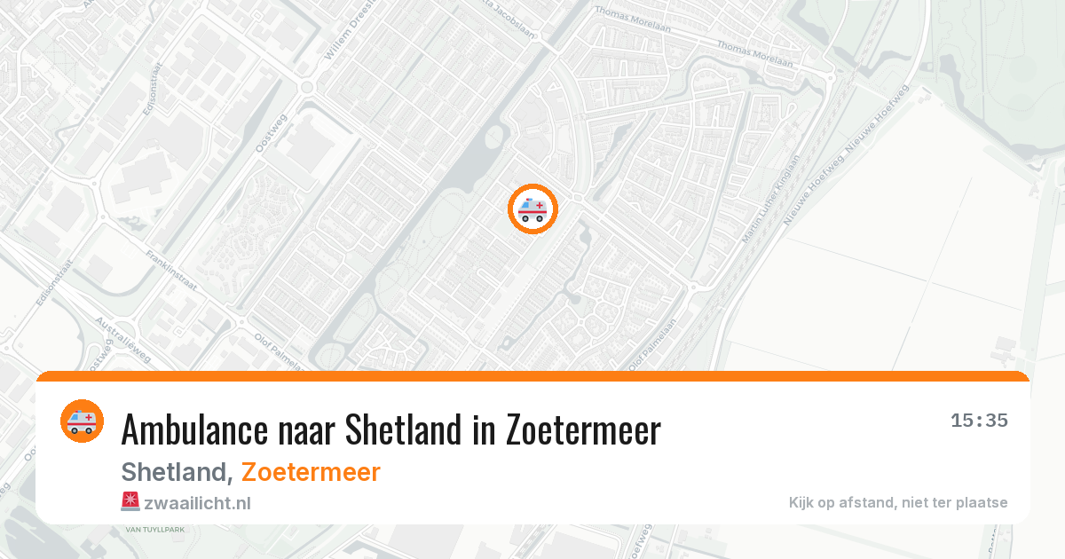 Ambulance naar Shetland in Zoetermeer — 16 jun 2026