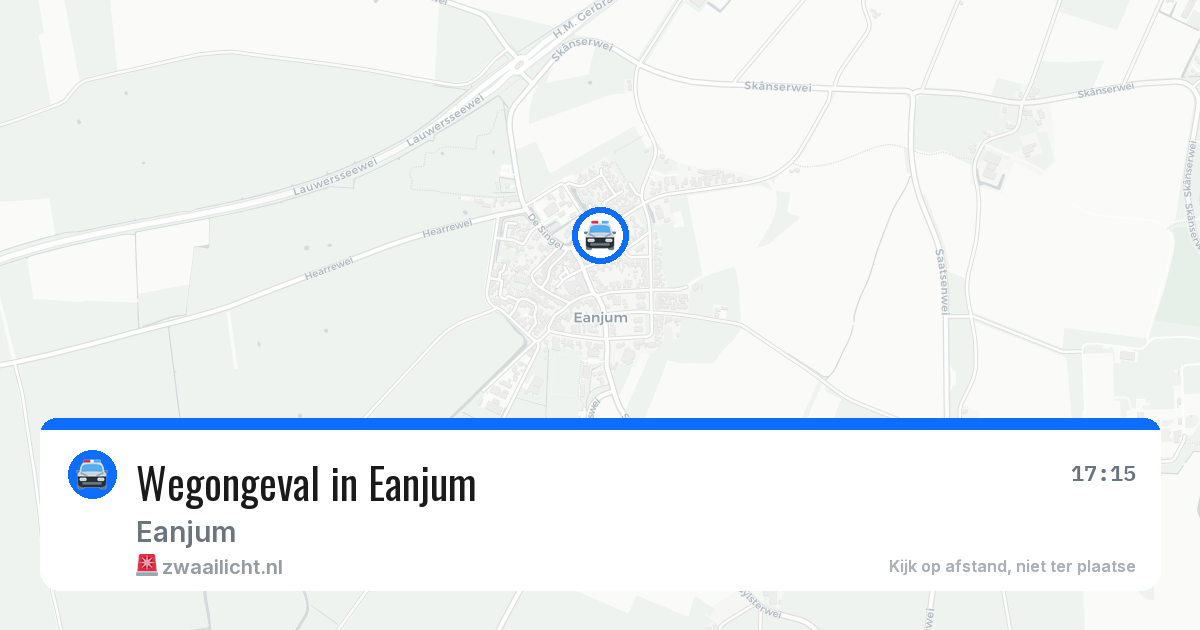 Wegongeval in Eanjum — 29 jul 2026