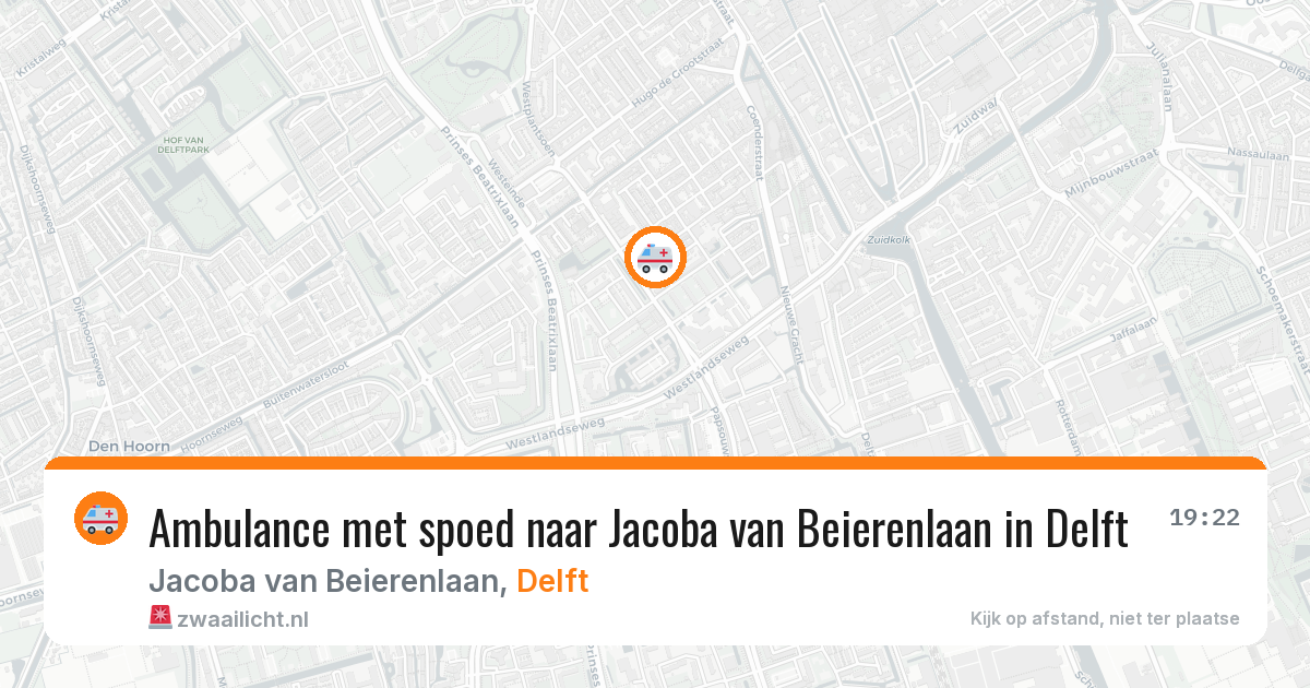 Ambulance met spoed naar Jacoba van Beierenlaan in Delft — 20 apr 2026