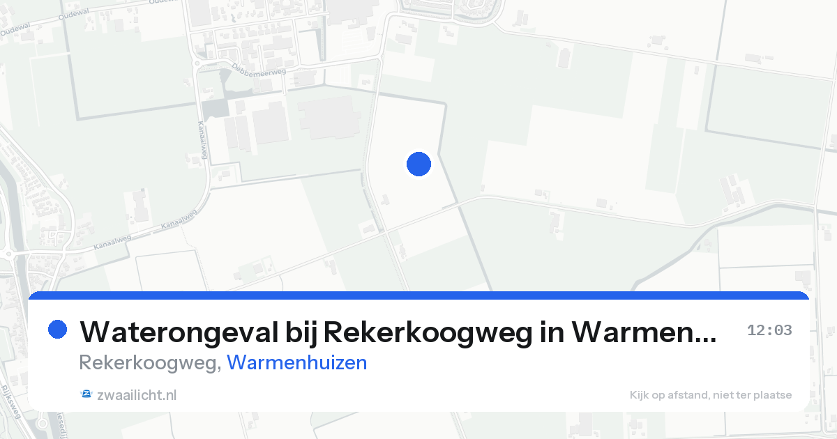 Waterongeval bij Rekerkoogweg in Warmenhuizen — 18 aug 2026