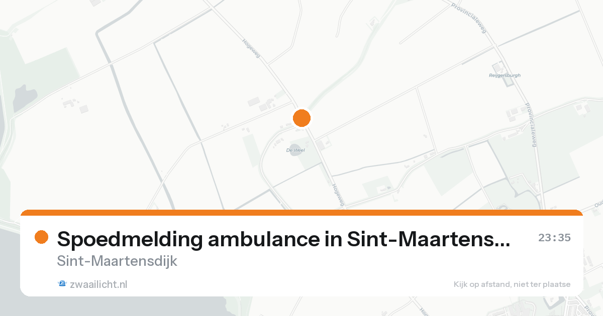Spoedmelding ambulance in Sint-Maartensdijk — 20 aug 2026