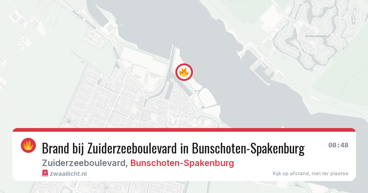Brand bij Zuiderzeeboulevard in Bunschoten-Spakenburg — 21 jun 2026
