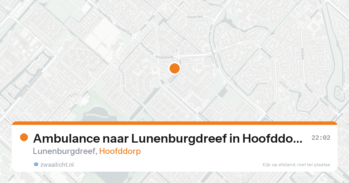 Ambulance naar Lunenburgdreef in Hoofddorp — 17 aug 2026
