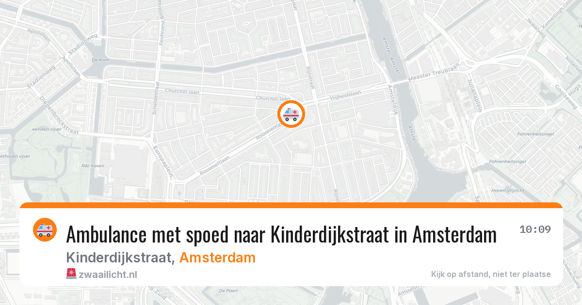 Ambulance met spoed naar Kinderdijkstraat in Amsterdam — 13 mei 2026