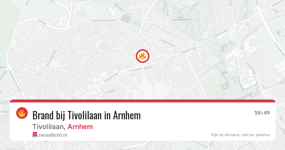 Brand bij Tivolilaan in Arnhem — 1 jun 2026
