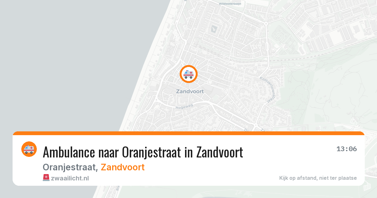 Ambulance naar Oranjestraat in Zandvoort — 20 mei 2026
