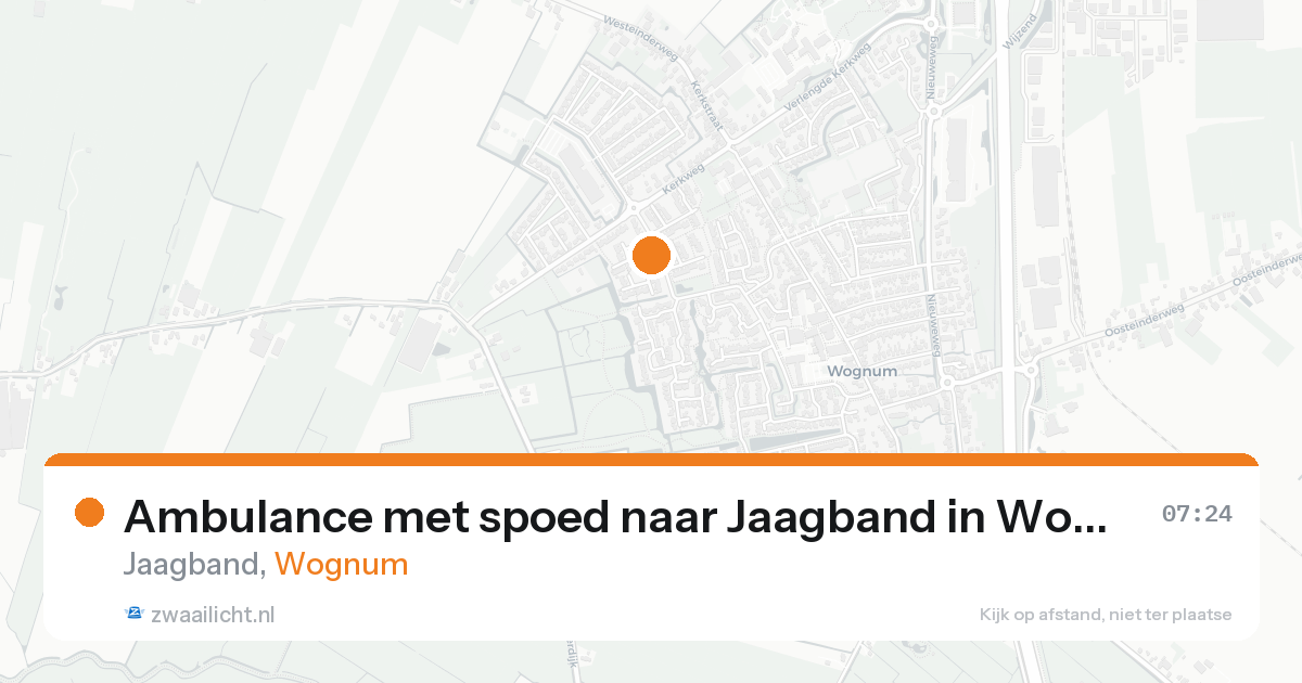 Ambulance met spoed naar Jaagband in Wognum — 18 aug 2026