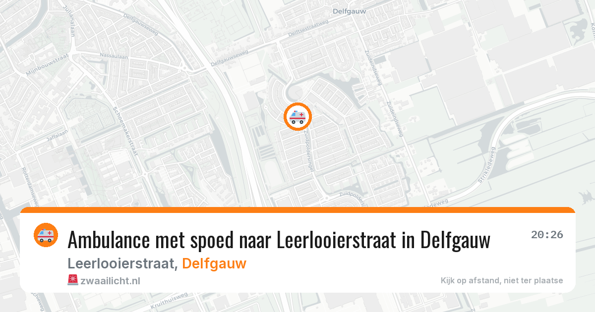 Ambulance met spoed naar Leerlooierstraat in Delfgauw — 2 aug 2026