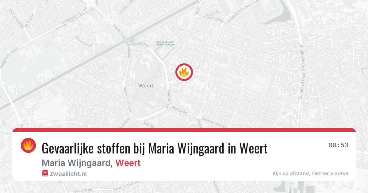 Gevaarlijke stoffen bij Maria Wijngaard in Weert — 27 mei 2026