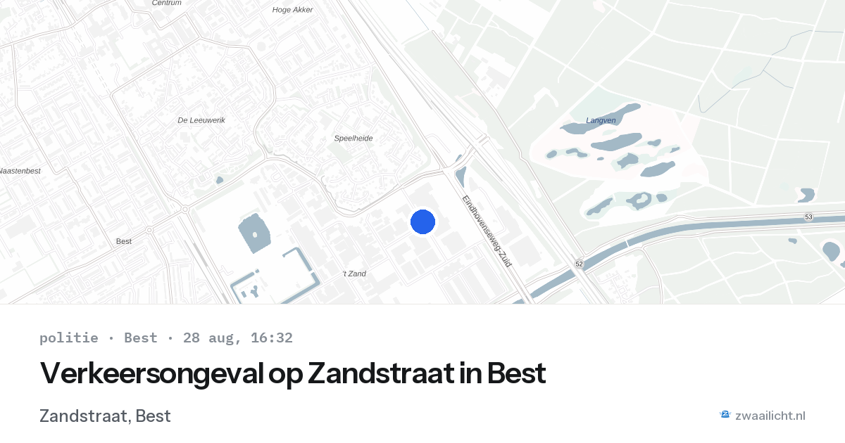 Verkeersongeval op Zandstraat in Best — 28 aug 2026