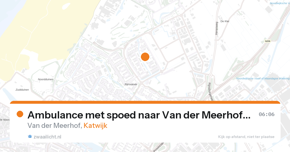 Ambulance met spoed naar Van der Meerhof in Katwijk — 17 jun 2026