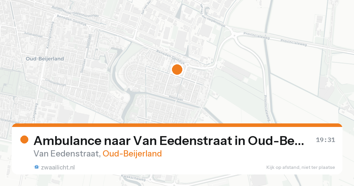 Ambulance naar Van Eedenstraat in Oud-Beijerland — 16 aug 2026