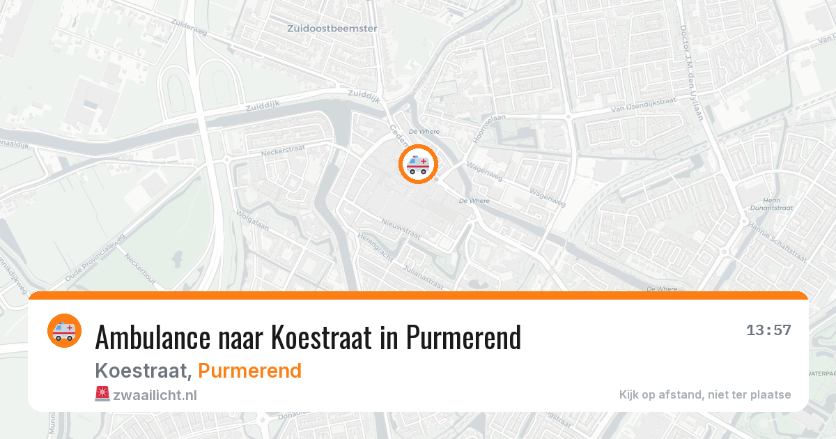 Ambulance naar Koestraat in Purmerend — 7 jul 2026