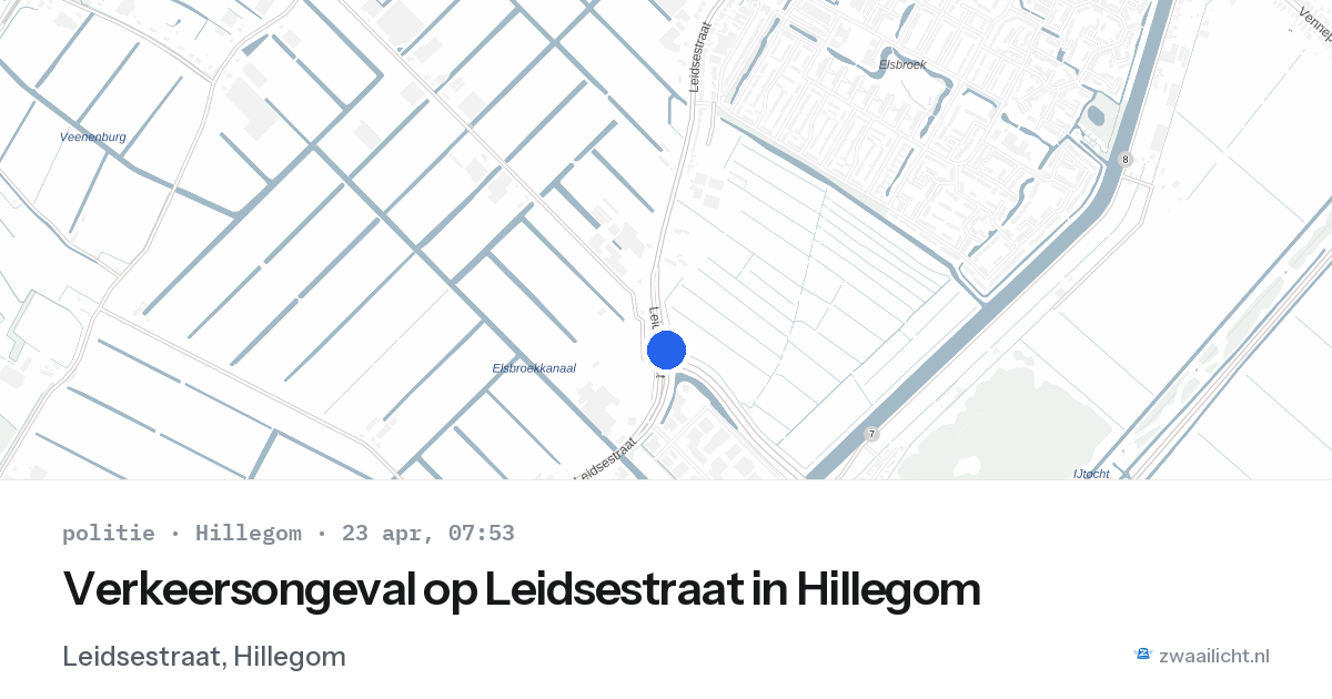 Verkeersongeval op Leidsestraat in Hillegom — 23 apr 2026