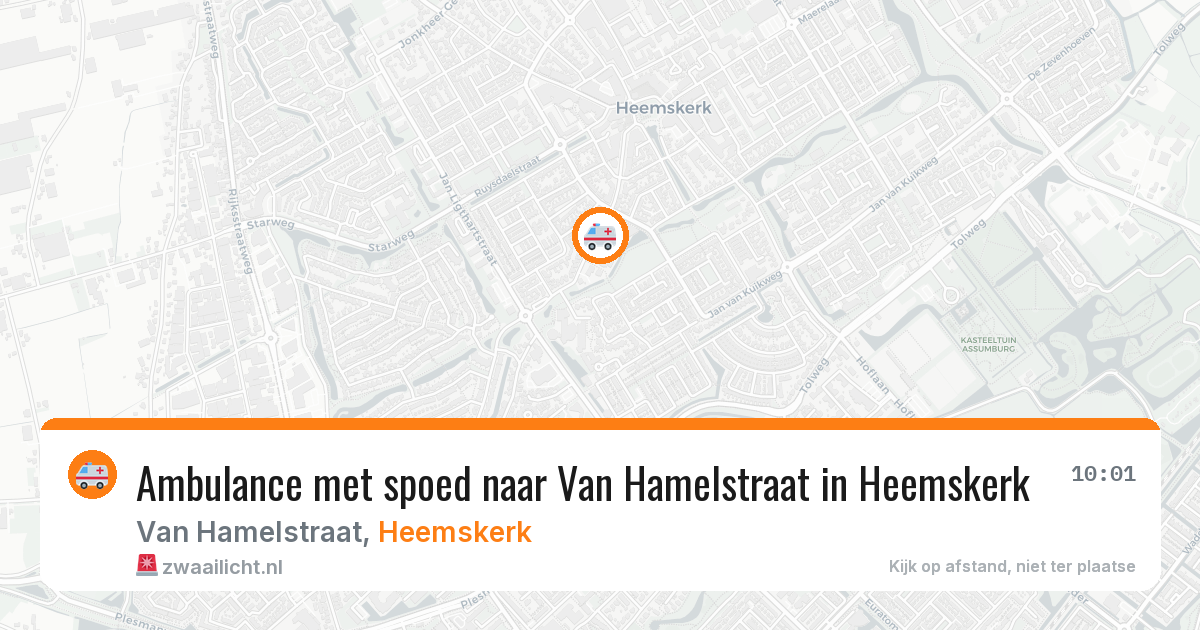 Ambulance met spoed naar Van Hamelstraat in Heemskerk — 12 aug 2026