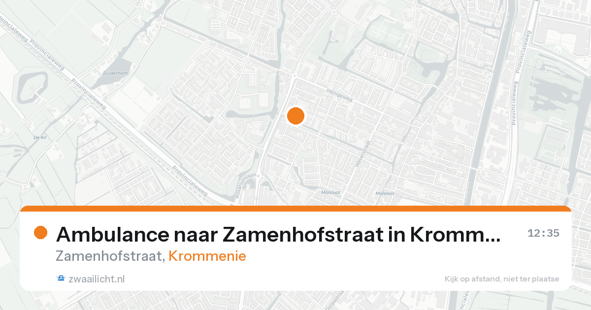Ambulance naar Zamenhofstraat in Krommenie — 15 aug 2026