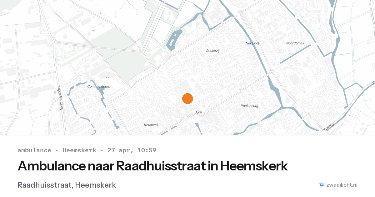 Ambulance naar Raadhuisstraat in Heemskerk — 27 apr 2026