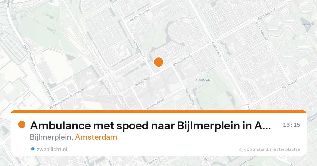 Ambulance met spoed naar Bijlmerplein in Amsterdam — 16 aug 2026