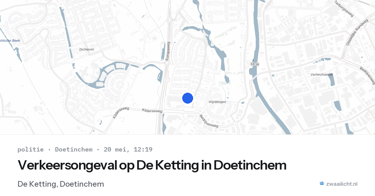 Verkeersongeval op De Ketting in Doetinchem — 20 mei 2026
