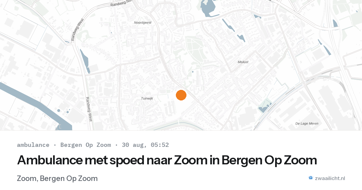 Ambulance met spoed naar Zoom in Bergen Op Zoom — 30 aug 2026