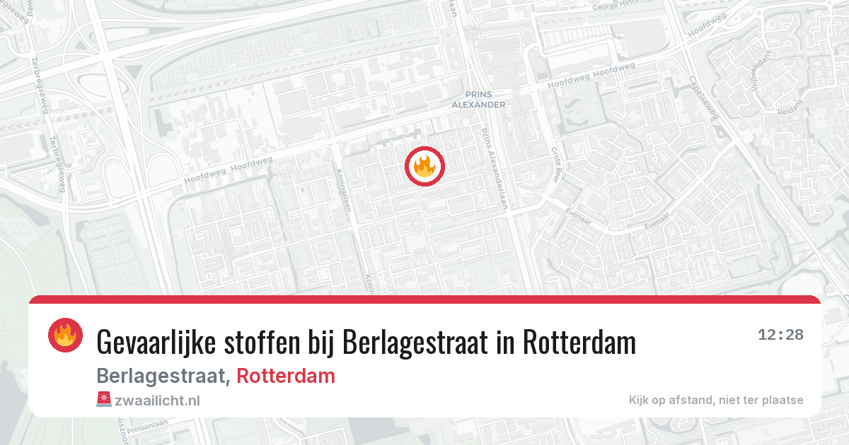 Gevaarlijke stoffen bij Berlagestraat in Rotterdam — 25 jun 2026