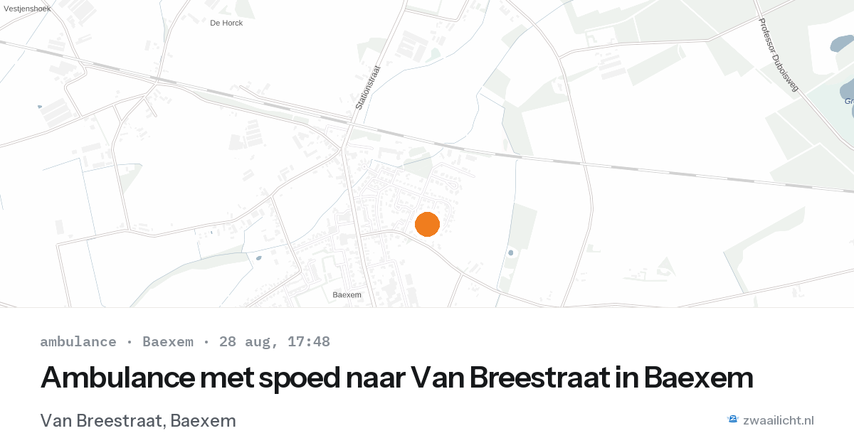 Ambulance met spoed naar Van Breestraat in Baexem — 28 aug 2026