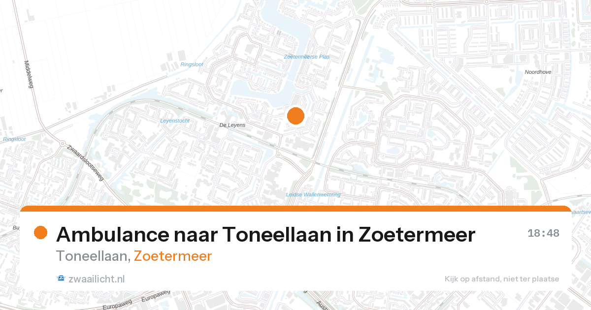 Ambulance naar Toneellaan in Zoetermeer — 17 jul 2026