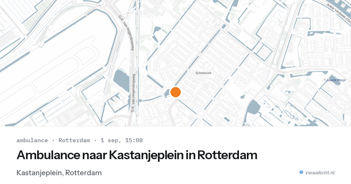 Ambulance naar Kastanjeplein in Rotterdam — 1 sep 2026
