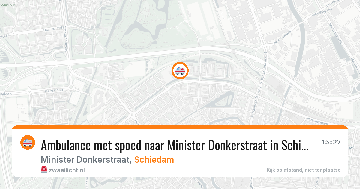 Ambulance met spoed naar Minister Donkerstraat in Schiedam — 7 aug 2026