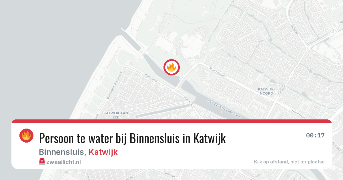 Persoon te water bij Binnensluis in Katwijk — 4 jul 2026