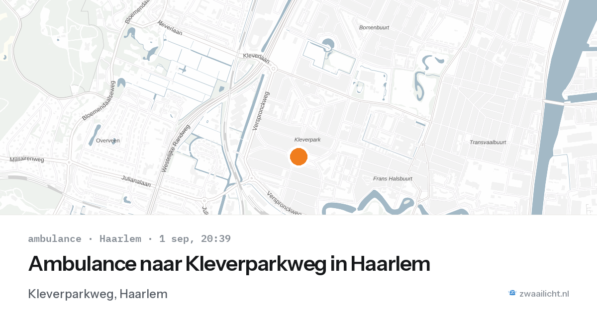 Ambulance naar Kleverparkweg in Haarlem — 1 sep 2026