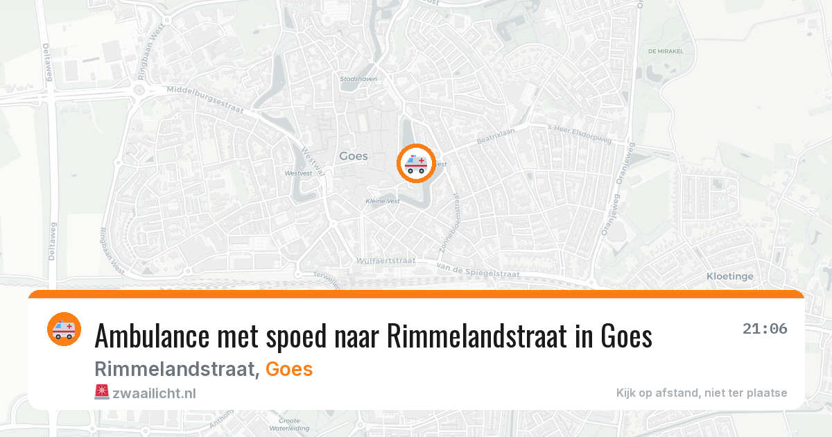 Ambulance met spoed naar Rimmelandstraat in Goes — 19 apr 2026