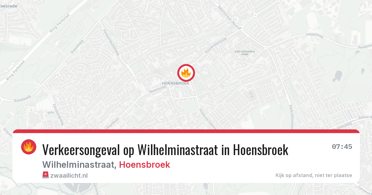 Verkeersongeval op Wilhelminastraat in Hoensbroek — 24 jun 2026