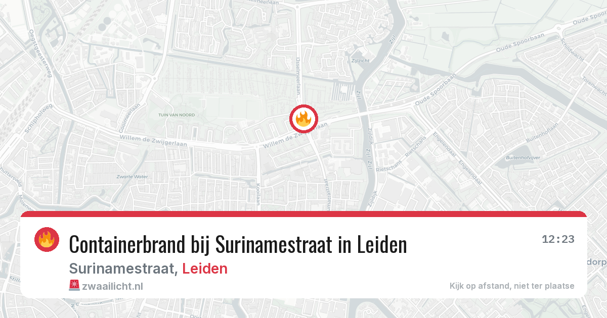 Containerbrand bij Surinamestraat in Leiden — 6 jun 2026