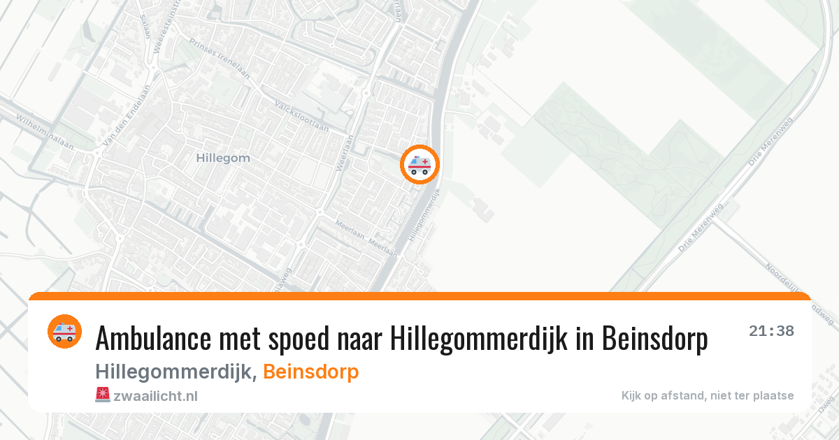 Ambulance met spoed naar Hillegommerdijk in Beinsdorp — 22 jul 2026