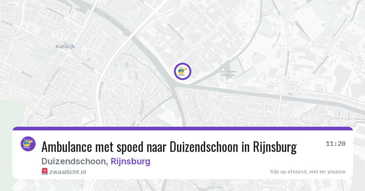 Ambulance met spoed naar Duizendschoon in Rijnsburg — 29 jul 2026