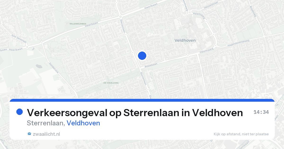 Verkeersongeval op Sterrenlaan in Veldhoven — 24 aug 2026