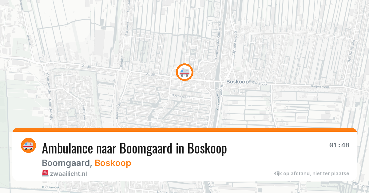 Ambulance naar Boomgaard in Boskoop — 10 jun 2026