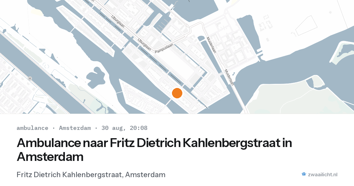 Ambulance naar Fritz Dietrich Kahlenbergstraat in Amsterdam — 30 aug 2026