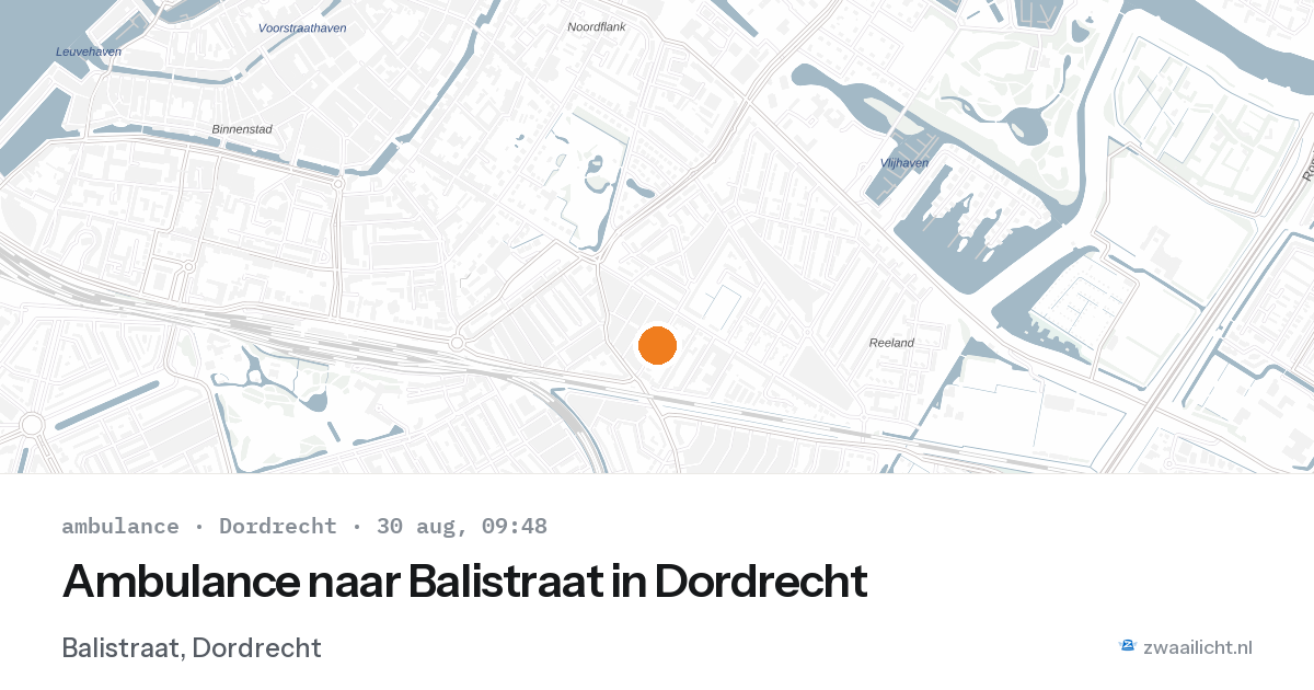 Ambulance naar Balistraat in Dordrecht — 30 aug 2026