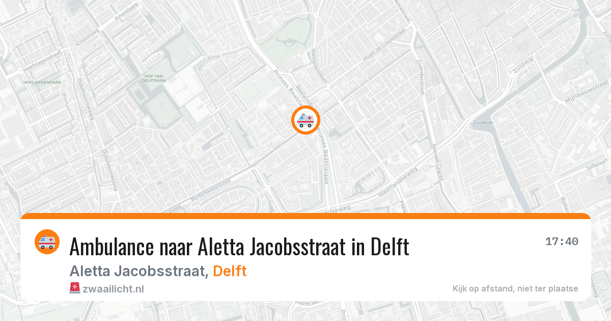 Ambulance naar Aletta Jacobsstraat in Delft — 13 mei 2026