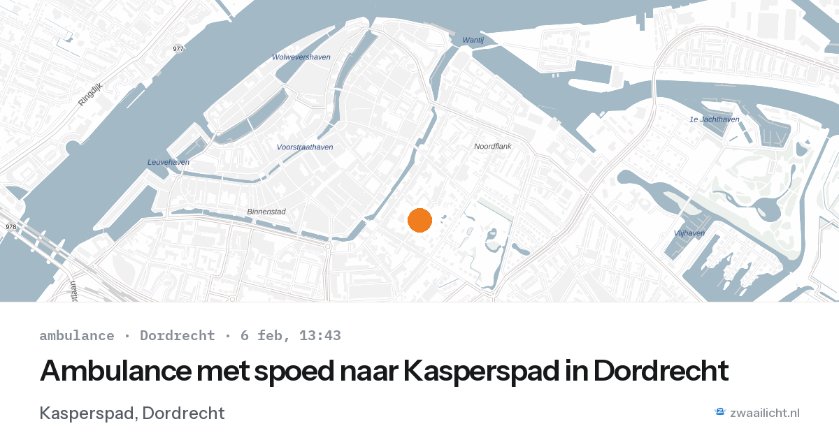 Ambulance met spoed naar Kasperspad in Dordrecht — 6 feb 2026