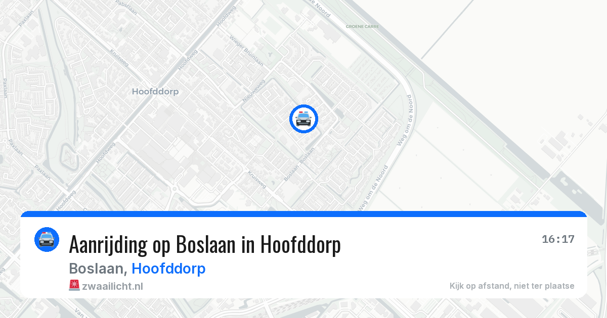 Aanrijding op Boslaan in Hoofddorp — 25 mrt 2026
