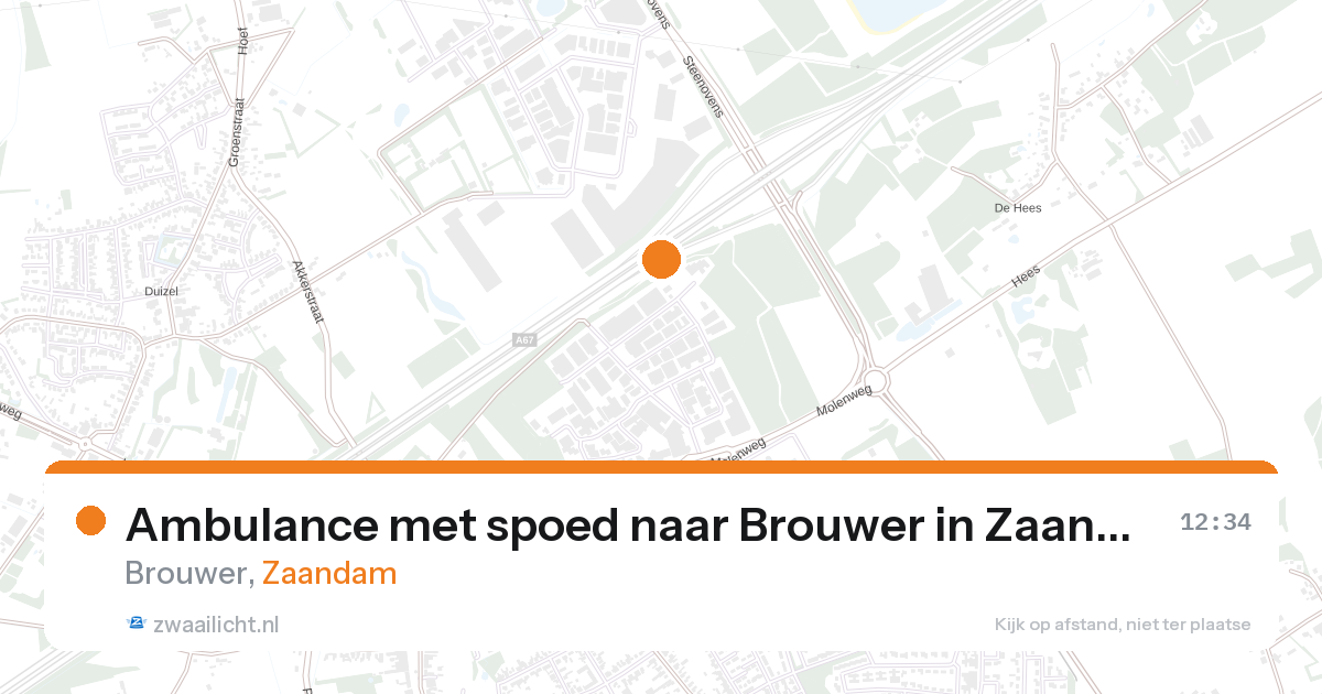 Ambulance met spoed naar Brouwer in Zaandam — 28 aug 2026