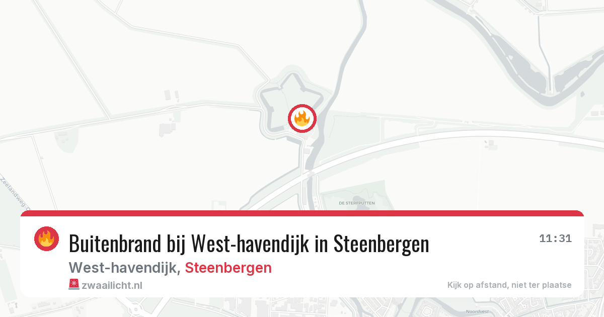 Buitenbrand bij West-havendijk in Steenbergen — 6 aug 2026