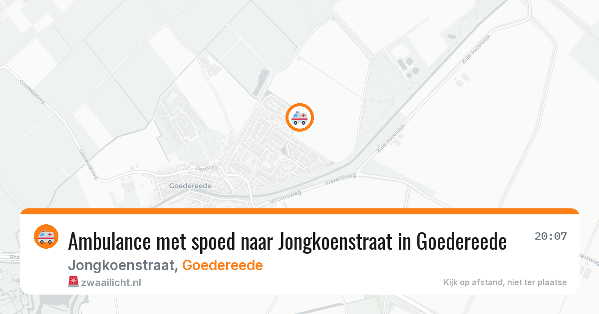 Ambulance met spoed naar Jongkoenstraat in Goedereede — 9 aug 2026